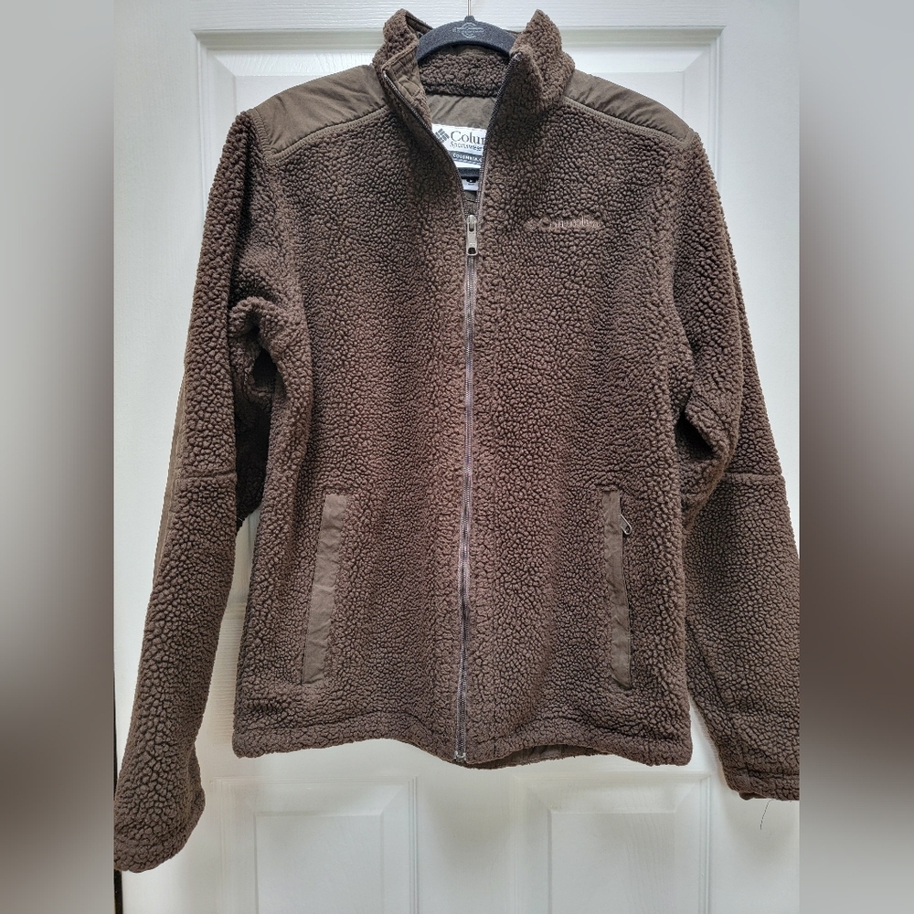 Columbia Men's Brown Cozy Fleece Zip Up  Jacket Size Med